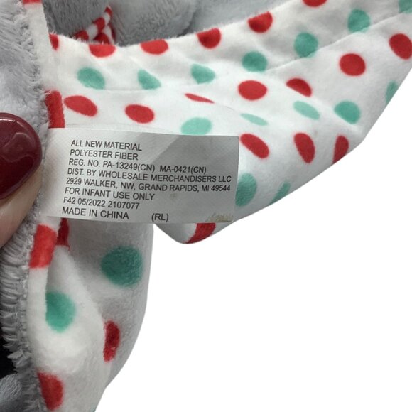 Penguin Lovey Gray Plush Blankie "My First Christmas" 13” Security Blanket - Picture 5 of 7